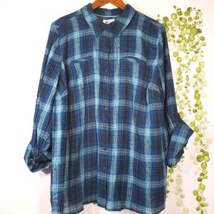 🌟Closet Closing🌟 Blue Plaid Top